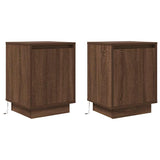 ZNTS Bedside Cabinets with LED Lights 2 pcs Brown Oak 38x34x50 cm 861278