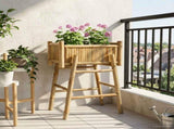 Garden Planter with Holder Natural 50 x 38 x 74 cm Bamboo 42028232