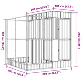 Aviary with Extension Silver 209x203x216 cm Steel 3216426