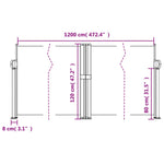 ZNTS Retractable Side Awning White 120x1200 cm 4004796