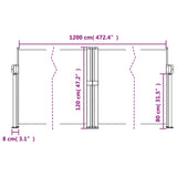 ZNTS Retractable Side Awning White 120x1200 cm 4004796