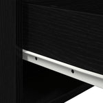 ZNTS Bedside Cabinets with LED Lights 2 pcs Wall-Mounted Black Oak 863083