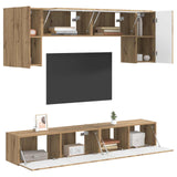 TV Cabinet Set Wall-mounted 4 pcs Concrete Grey Engineered Wood 3409081