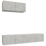 ZNTS 3 Piece TV Cabinet Set Concrete Grey Engineered Wood 3114473