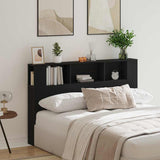 Headboard Cabinet with Storage Black Oak Engineered Wood 862759