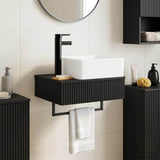 Wall-Mounted Wash Basin Black 53 x 35 x 39 cm Engineered Wood 890209