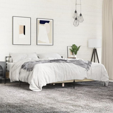 Bed Frame without Mattress Sonoma Oak 200x200 cm 3280063