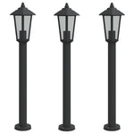 ZNTS Outdoor Floor Lamps 3pcs Black 80 cm Stainless Steel 4006386