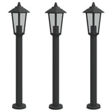 Outdoor Floor Lamps 3pcs Black 80 cm Stainless Steel 4006386