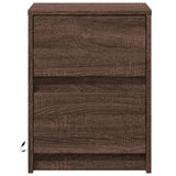 ZNTS Bedside Cabinets with LED Lights 2 pcs Brown Oak Engineered Wood 852046