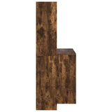 Desk with Shelf Smoked Oak 138.5 x 55 x 143 cm Engineered Wood 3337253
