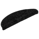 Stair Mats 15 pcs 56x17x3 cm Black Half Round 133893