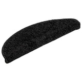 Stair Mats 15 pcs 56x17x3 cm Black Half Round 133893