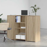 Reception Desk Sonoma Oak 135x50x103.5 cm Engineered Wood 3324189