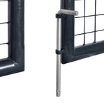 ZNTS Mesh Garden Gate Galvanised Steel 289x150 cm Grey 143365