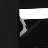 Shoe Cabinet Black Oak 80 x 21 x 87.5 cm Engineered Wood 862216