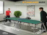 9FT Folding Tennis Table, with 8 Wheels, for Indoor Use, Green T3398P425042