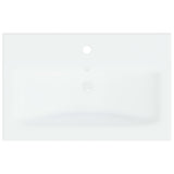 Built-in Basin with Faucet 61x39x18 cm Ceramic White 148624