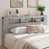 LED Headboard Grey Sonoma 200 cm Engineered Wood 837370