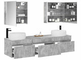 Bathroom Cabinet Set 5 pcs Concrete Grey Engineered Wood 3406650