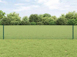 Welded Wire Fence with Posts 25 x 0.6 m PVC-Coated Steel Green 3336471