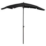 Garden Parasol Black Polyester 200 x 130 cm Collapsible 315557