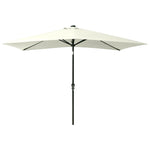 ZNTS Garden Parasol with LEDs and Steel Pole Sand 2x3 m 313787