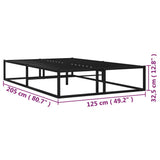 Bed Frame Black Metal 120x200 cm Bed Frame Rectangular Modern 324787