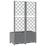 Garden Planter with Trellis Light Grey 80x40x136 cm PP 153272