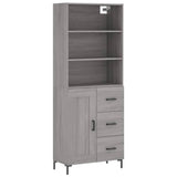 Highboard Grey Sonoma 69.5x34x180 cm Engineered Wood 3190027