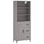 Highboard Grey Sonoma 69.5x34x180 cm Engineered Wood 3190027