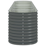 Garden Raised Bed 400x80x81 cm Galvanised Steel Grey 45521