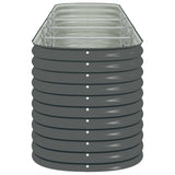 Garden Raised Bed 400x80x81 cm Galvanised Steel Grey 45521