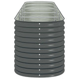 Garden Raised Bed 400x80x81 cm Galvanised Steel Grey 45521