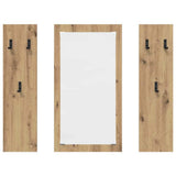Wall-Mounted Coat Rack with Mirror Artisan Oak 96 x 1.5 x 90 cm 874538