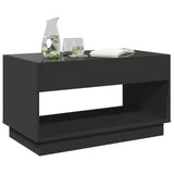 ZNTS Coffee Table with Infinity LED Black 90x50x50 cm 847666