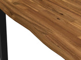 70 x 70 x 75 cm Solid Acacia Wood Natural and Black Square 937483