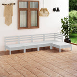 5 Piece Garden Lounge Set Solid Pinewood White 3082658