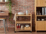 Kitchen Trolley with Wheels Natural 46 x 38 x 76 cm Bamboo 42028297