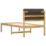 Bed Frame with Upholstered Headboard Whitewash and Taupe 904441