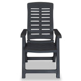 Reclining Garden Chairs 6 pcs Plastic Anthracite 275072
