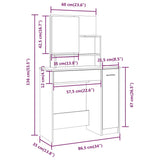 Dressing Table with Mirror White 86.5x35x136 cm 802957
