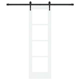 Sliding Door White 61 x 198.5 cm Solid Pine Wood and Glass 3332322