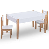 3 Piece Kids Storage Chalkboard Table Chair Set Black and White 286189