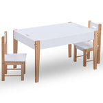 ZNTS 3 Piece Kids Storage Chalkboard Table Chair Set Black and White 286189