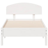 Bed Frame without Mattress White 75x190 cm Small Single Solid Wood Pine 3207242