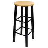 Bar Table and Stool Set 3 Pieces Wood and Steel 275403