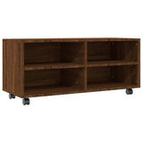 TV Cabinet with Castors Brown Oak 90x35x35 cm Engineered Wood 815260