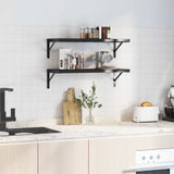 Wall Shelves 2 pcs 75x30 cm Black Stainless Steel 30291