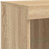 Sideboard with LED Lights Sonoma Oak 202x37x100 cm 3209186